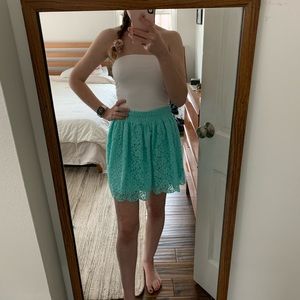 Aqua blue crochet circle skirt